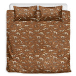 Dino Skeleton Fossil Pattern Print Duvet Cover Bedding Set