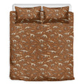 Dino Skeleton Fossil Pattern Print Duvet Cover Bedding Set