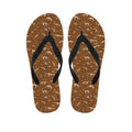 Dino Skeleton Fossil Pattern Print Flip Flops