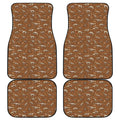 Dino Skeleton Fossil Pattern Print Front and Back Car Floor Mats