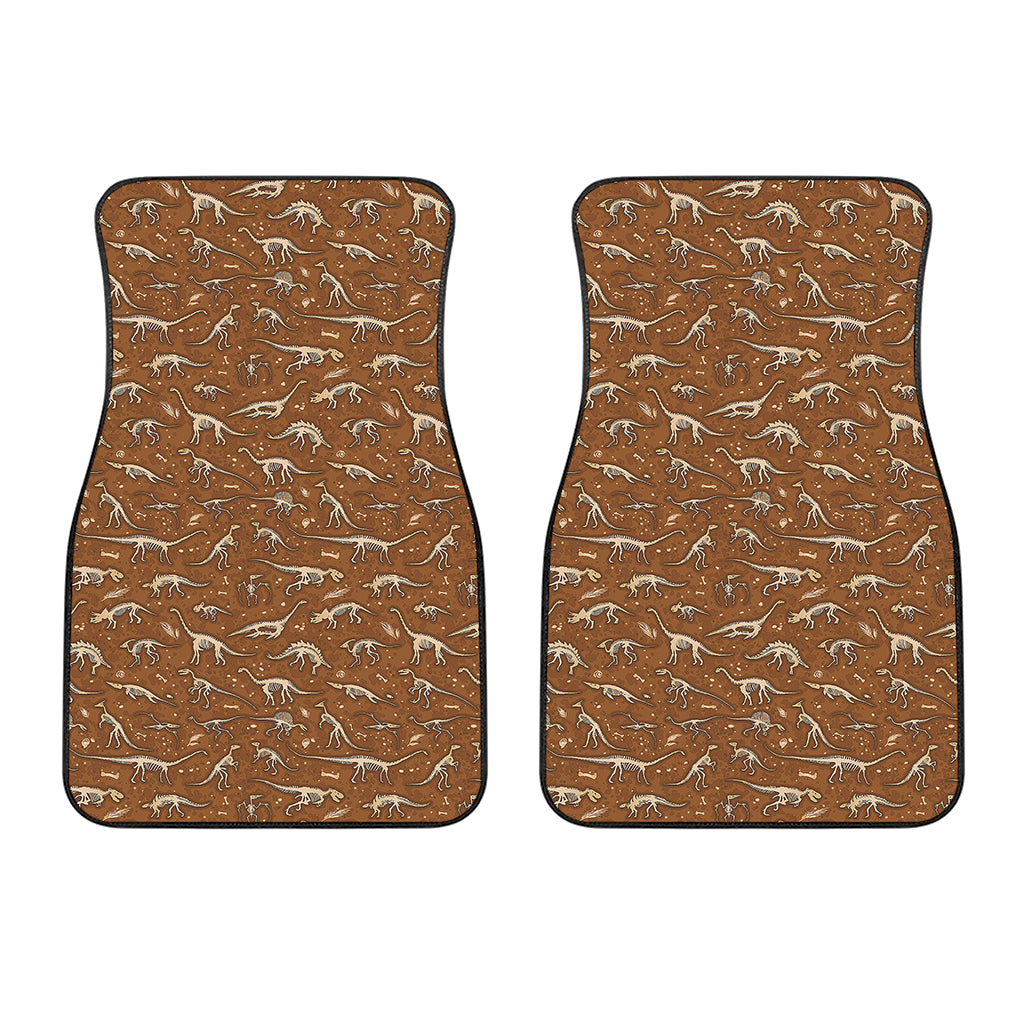 Dino Skeleton Fossil Pattern Print Front Car Floor Mats