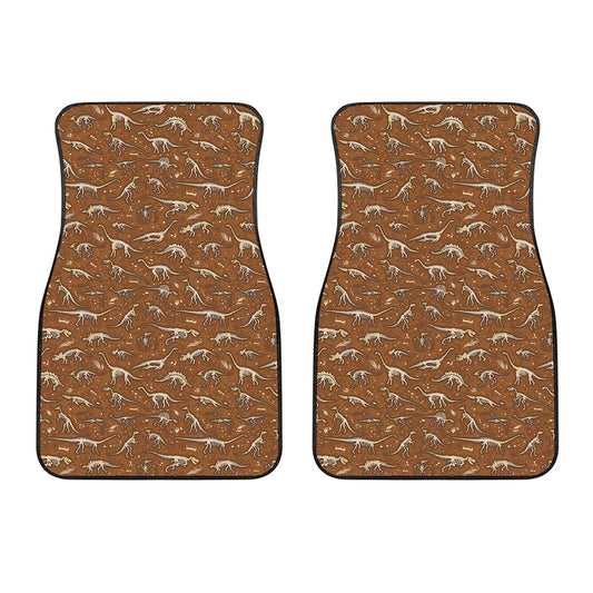 Dino Skeleton Fossil Pattern Print Front Car Floor Mats