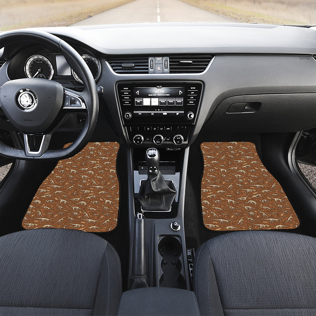 Dino Skeleton Fossil Pattern Print Front Car Floor Mats