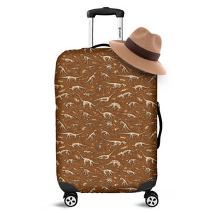 Dino Skeleton Fossil Pattern Print Luggage Cover