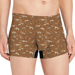 Dino Skeleton Fossil Pattern Print Men's Boxer Briefs