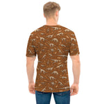 Dino Skeleton Fossil Pattern Print Men's T-Shirt