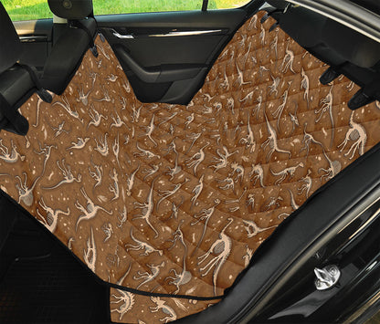 Dino Skeleton Fossil Pattern Print Pet Car Back Seat Cover
