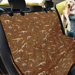 Dino Skeleton Fossil Pattern Print Pet Car Back Seat Cover