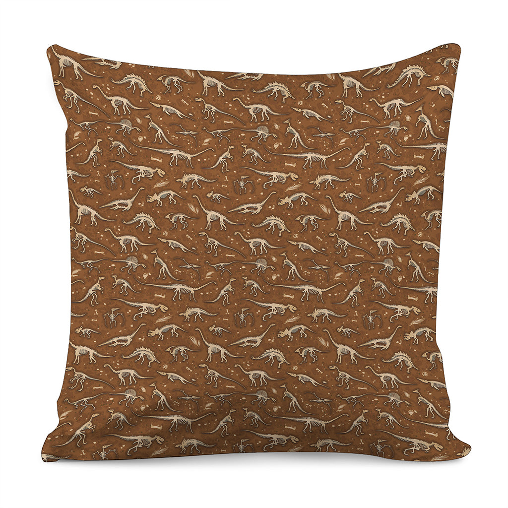Dino Skeleton Fossil Pattern Print Pillow Cover