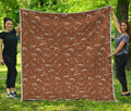 Dino Skeleton Fossil Pattern Print Quilt