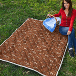 Dino Skeleton Fossil Pattern Print Quilt