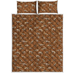 Dino Skeleton Fossil Pattern Print Quilt Bed Set