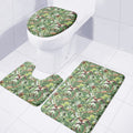 Dinosaur And Prehistoric Plants Print 3 Piece Bath Mat Set