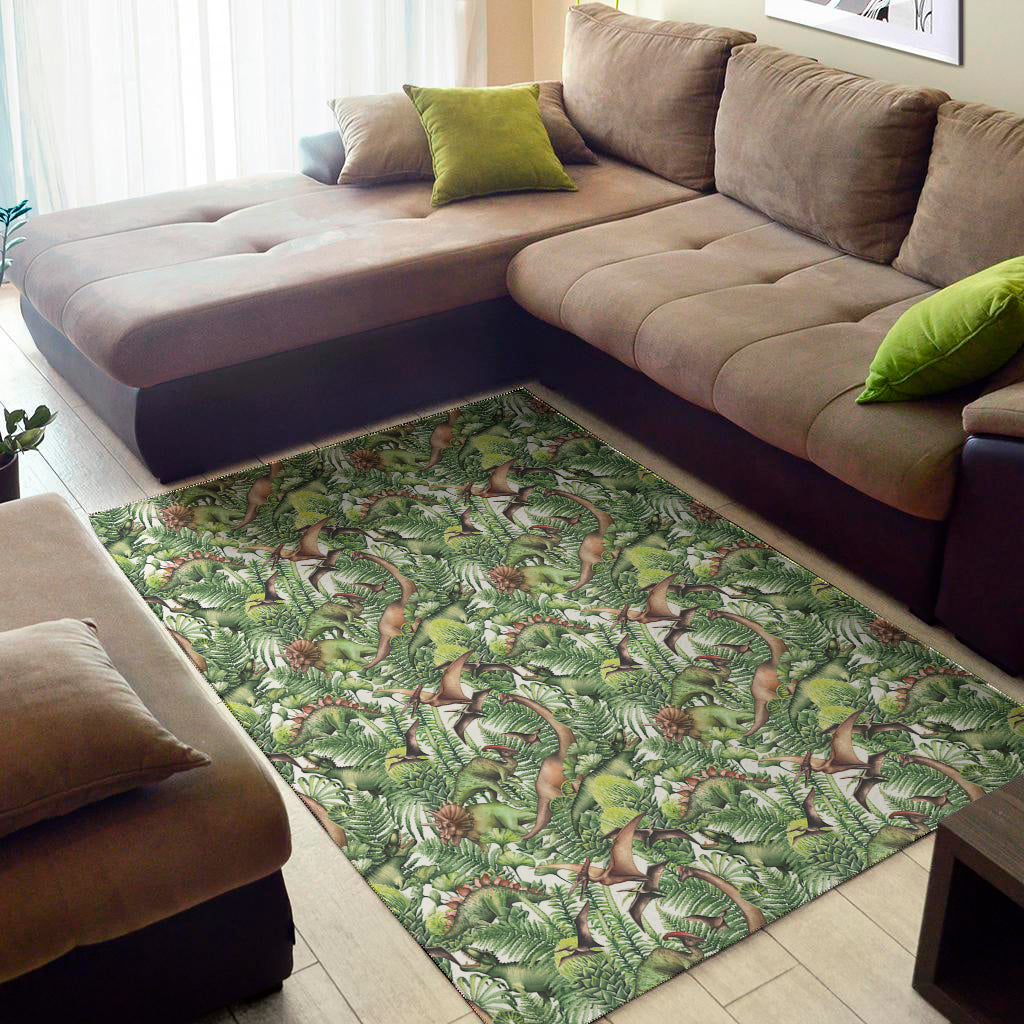 Dinosaur And Prehistoric Plants Print Area Rug