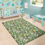 Dinosaur And Prehistoric Plants Print Area Rug