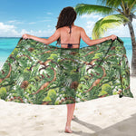 Dinosaur And Prehistoric Plants Print Beach Sarong Wrap