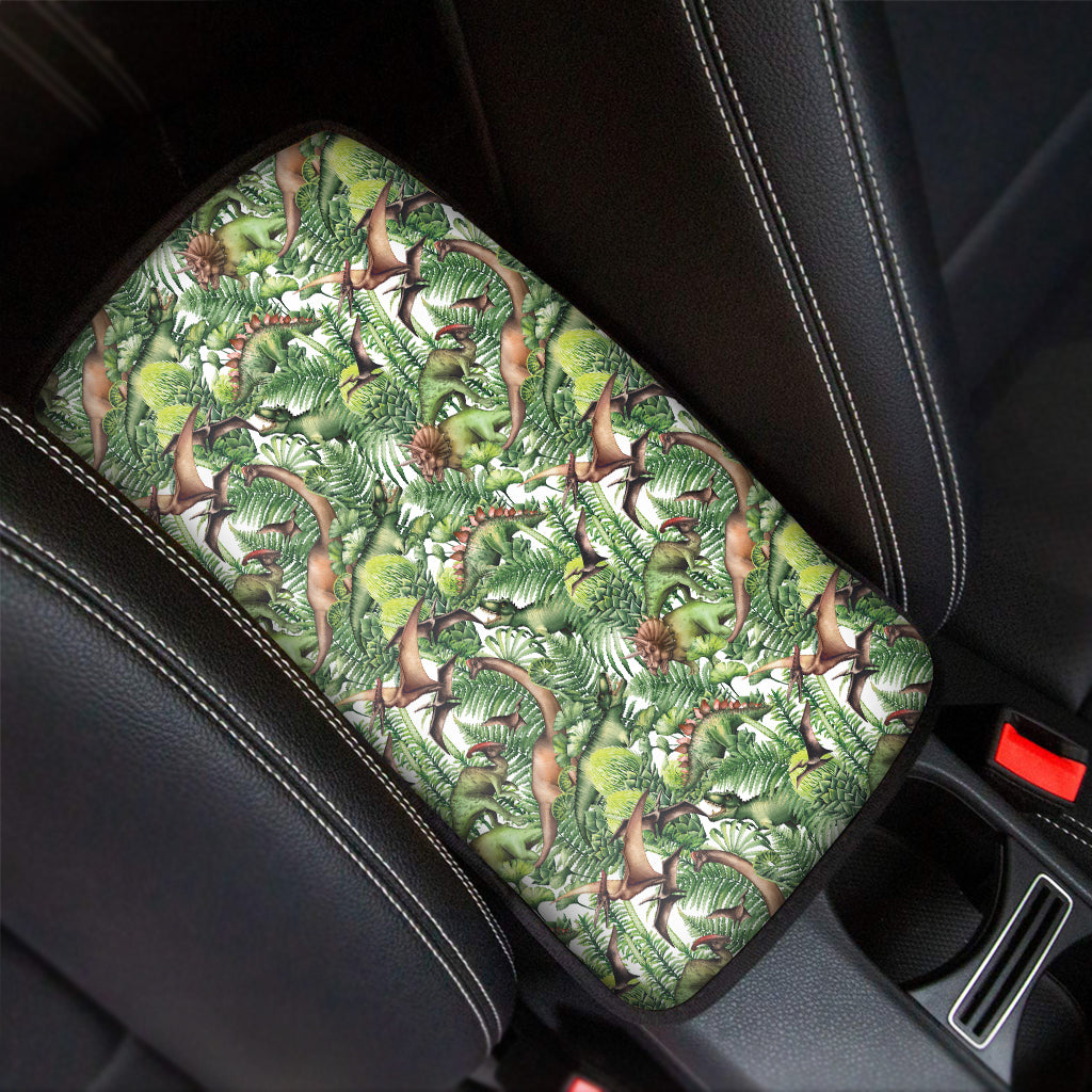 Dinosaur And Prehistoric Plants Print Car Center Console Cover