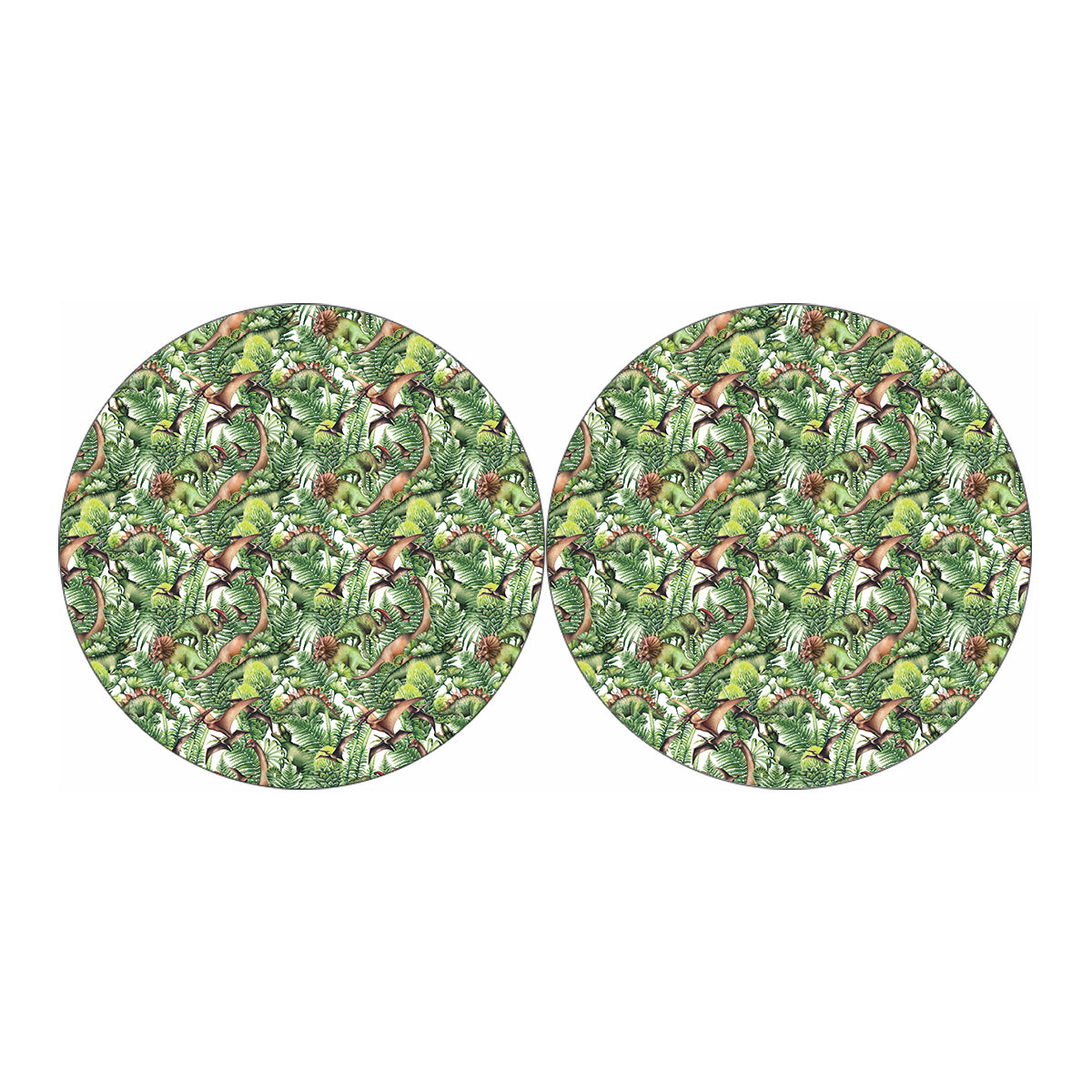 Dinosaur And Prehistoric Plants Print Car Coasters