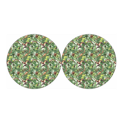 Dinosaur And Prehistoric Plants Print Car Coasters