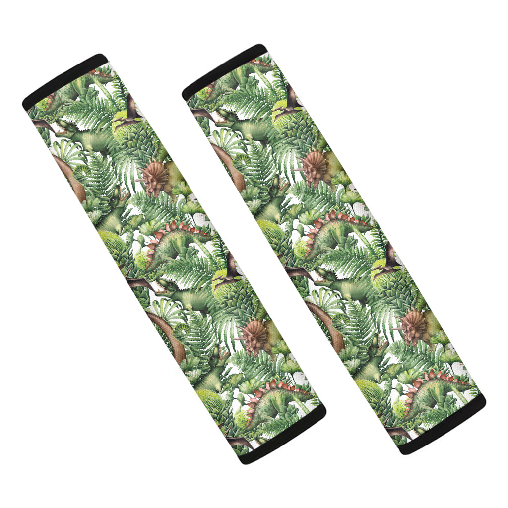 Dinosaur And Prehistoric Plants Print Car Seat Belt Covers