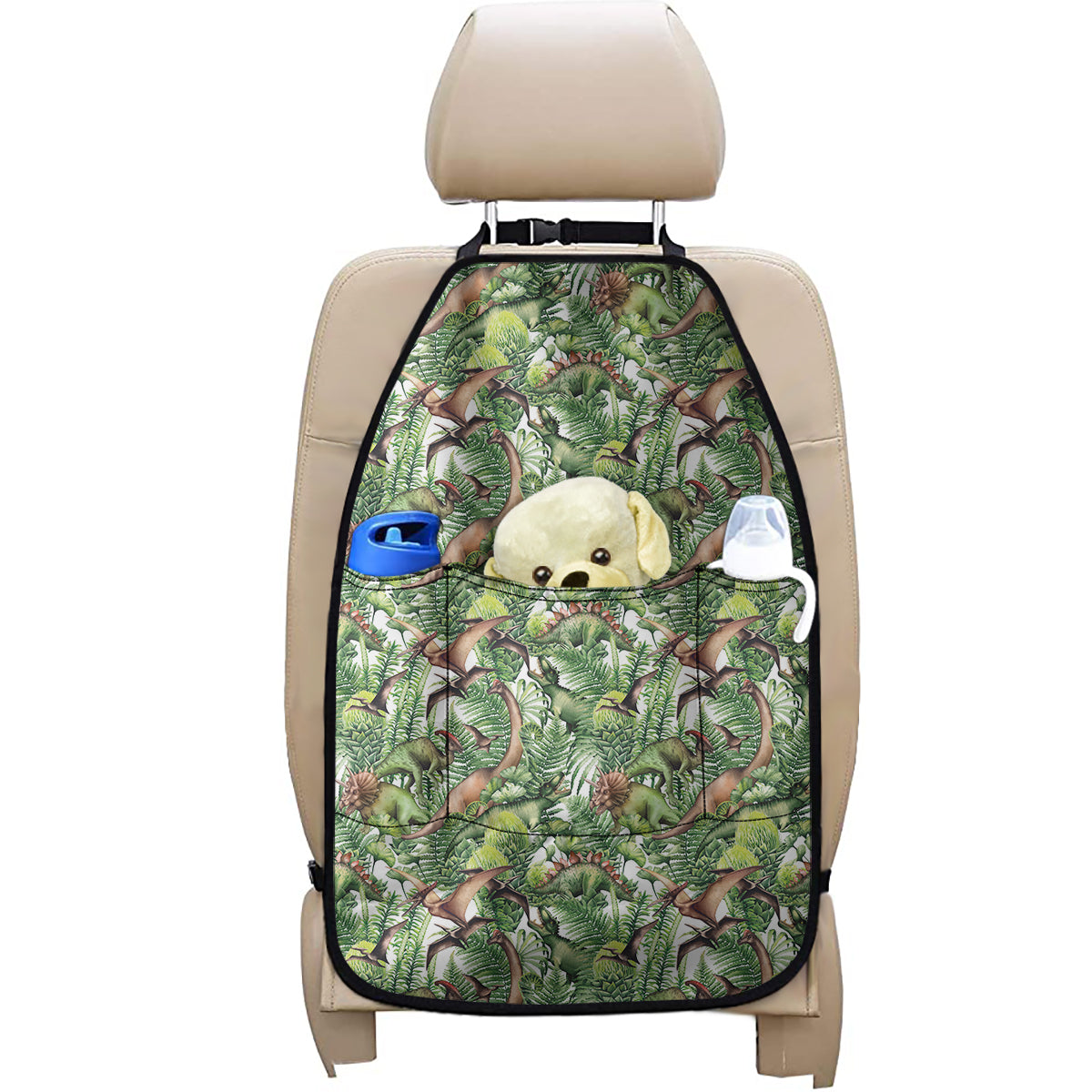 Dinosaur And Prehistoric Plants Print Car Seat Organizers