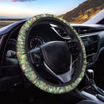 Dinosaur And Prehistoric Plants Print Car Steering Wheel Cover