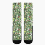 Dinosaur And Prehistoric Plants Print Crew Socks