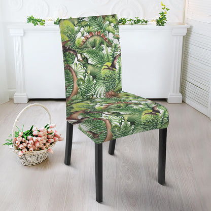 Dinosaur And Prehistoric Plants Print Dining Chair Slipcover
