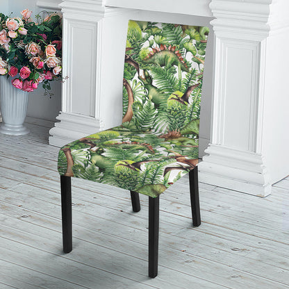 Dinosaur And Prehistoric Plants Print Dining Chair Slipcover