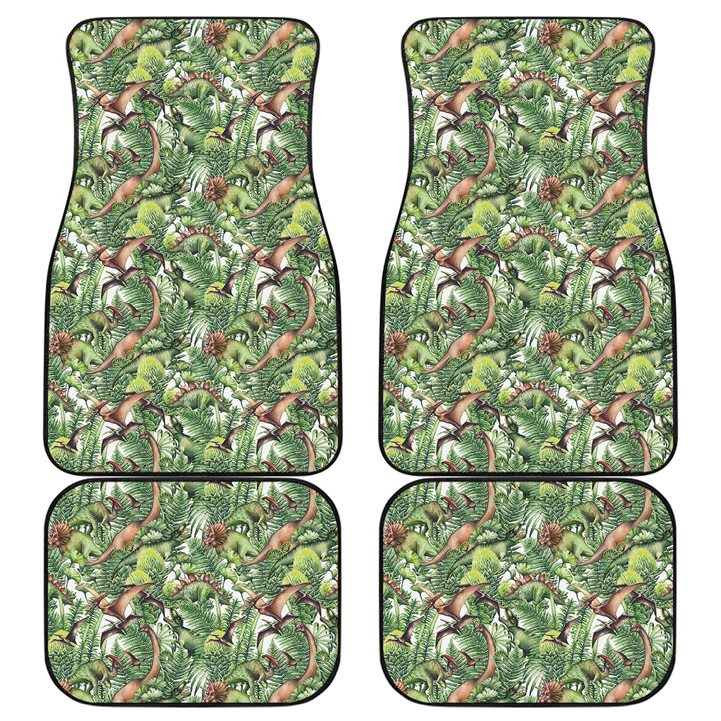 Dinosaur And Prehistoric Plants Print Front and Back Car Floor Mats