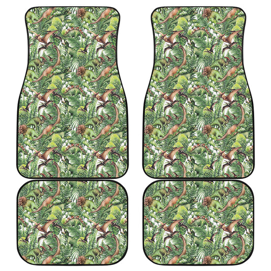 Dinosaur And Prehistoric Plants Print Front and Back Car Floor Mats
