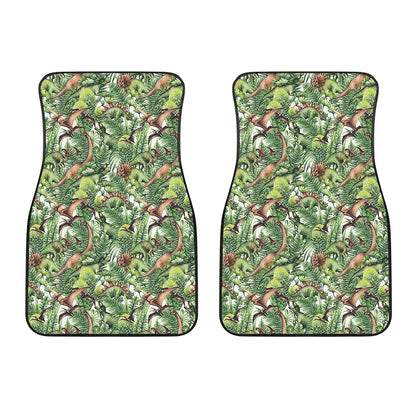 Dinosaur And Prehistoric Plants Print Front Car Floor Mats