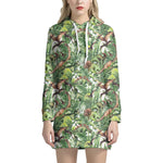 Dinosaur And Prehistoric Plants Print Hoodie Dress