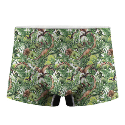 Dinosaur And Prehistoric Plants Print Men's Boxer Briefs