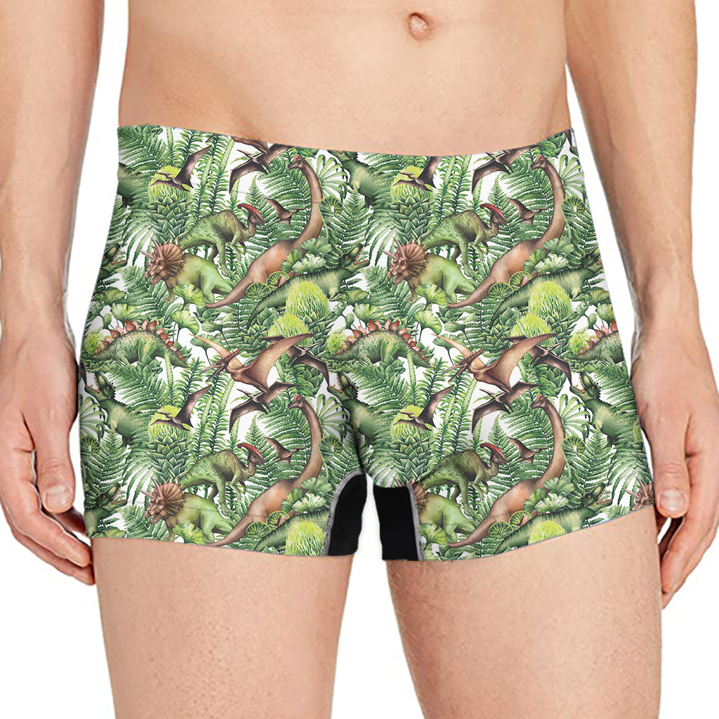 Dinosaur And Prehistoric Plants Print Men's Boxer Briefs