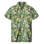Dinosaur And Prehistoric Plants Print Men's Short Sleeve Shirt