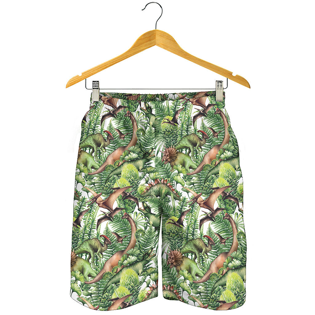 Dinosaur And Prehistoric Plants Print Men's Shorts