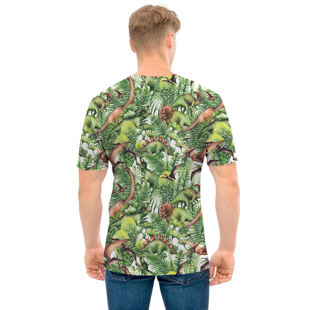 Dinosaur And Prehistoric Plants Print Men's T-Shirt
