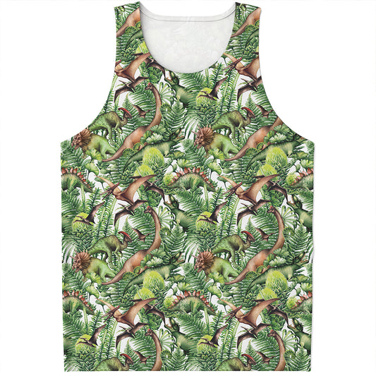 Dinosaur And Prehistoric Plants Print Men's Tank Top