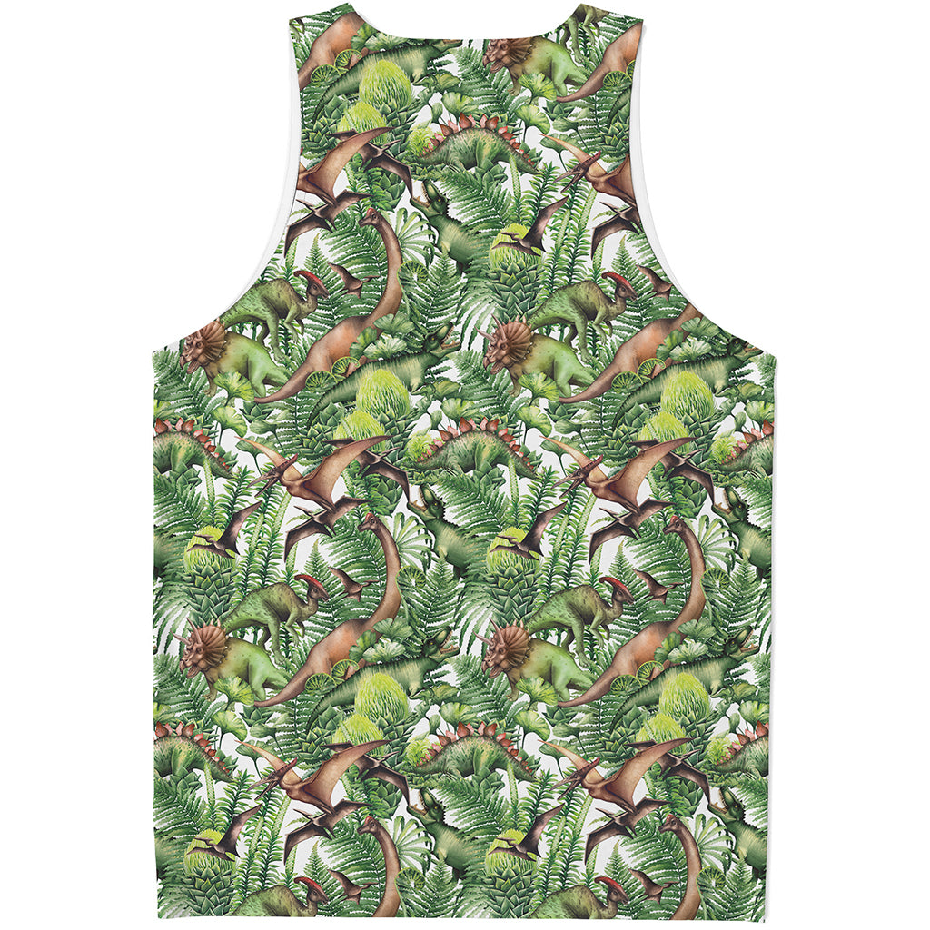 Dinosaur And Prehistoric Plants Print Men's Tank Top