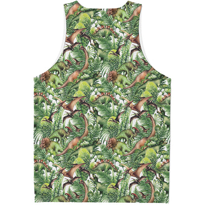 Dinosaur And Prehistoric Plants Print Men's Tank Top