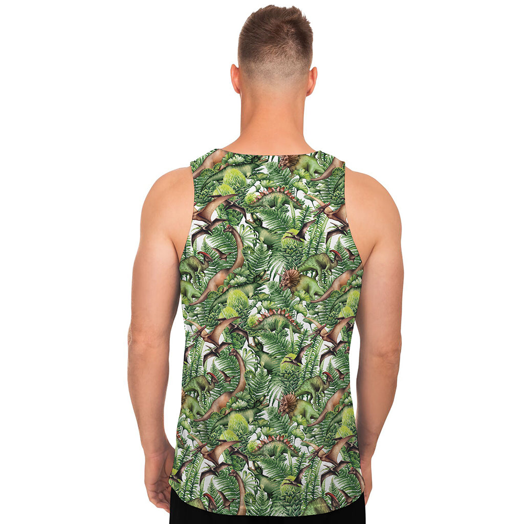 Dinosaur And Prehistoric Plants Print Men's Tank Top