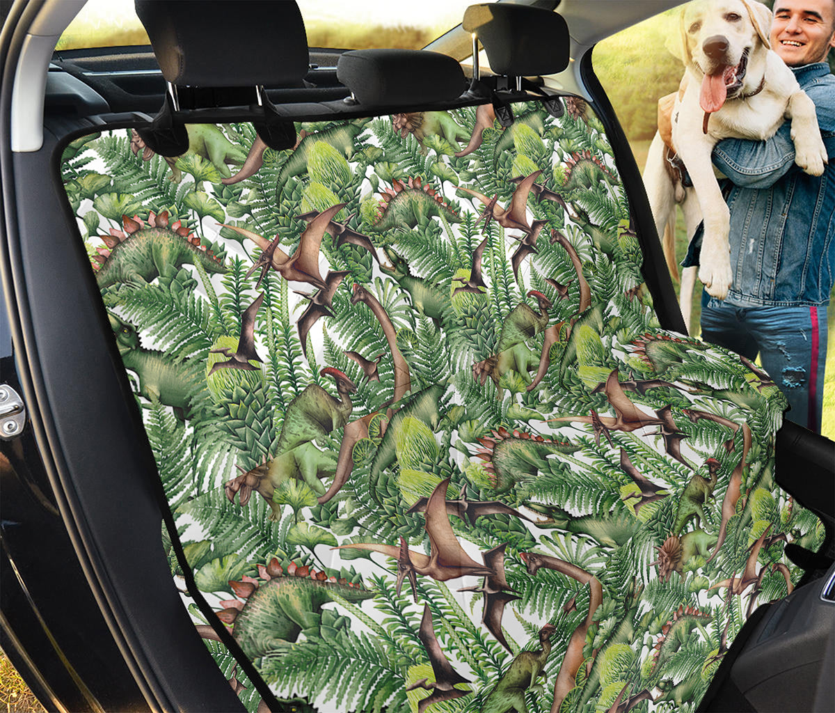 Dinosaur And Prehistoric Plants Print Pet Car Back Seat Cover