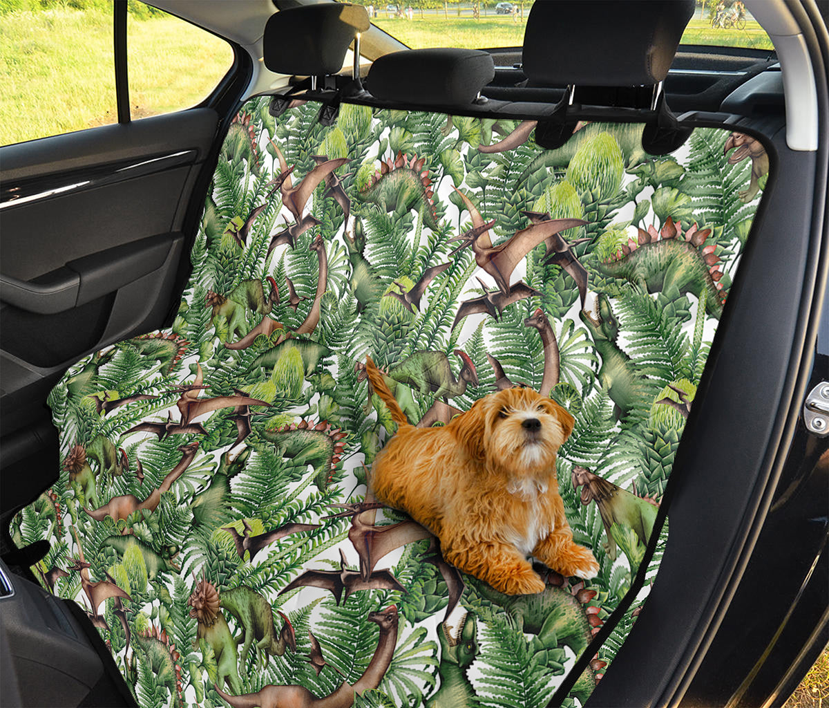 Dinosaur And Prehistoric Plants Print Pet Car Back Seat Cover