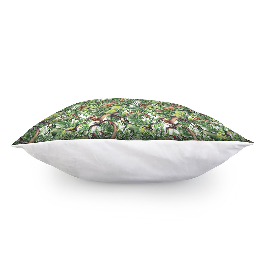 Dinosaur And Prehistoric Plants Print Pillow Cover