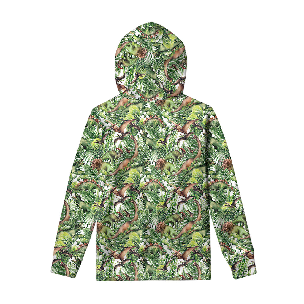 Dinosaur And Prehistoric Plants Print Pullover Hoodie