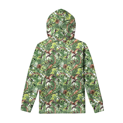 Dinosaur And Prehistoric Plants Print Pullover Hoodie