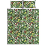 Dinosaur And Prehistoric Plants Print Quilt Bed Set