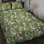 Dinosaur And Prehistoric Plants Print Quilt Bed Set