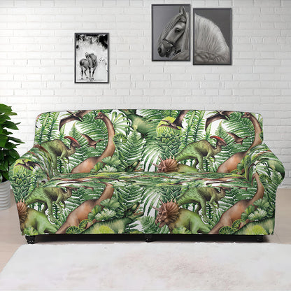 Dinosaur And Prehistoric Plants Print Sofa Cover